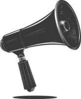 Silhouette Megaphone announcement black color only vector