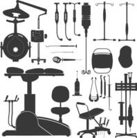 Silhouette medical equipment black color only vector