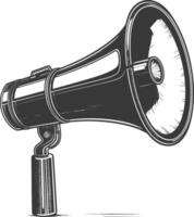 Silhouette Megaphone announcement black color only vector