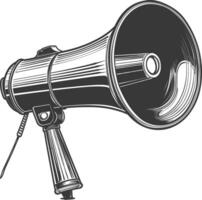 Silhouette Megaphone announcement black color only vector