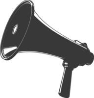 Silhouette Megaphone announcement black color only vector