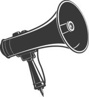 Silhouette Megaphone announcement black color only vector