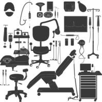 Silhouette medical equipment black color only vector