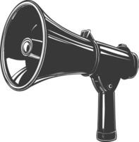 Silhouette Megaphone announcement black color only vector