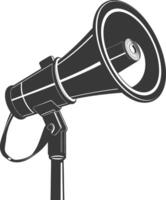 Silhouette Megaphone announcement black color only vector