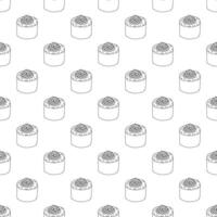 Seamless pattern with sushi roll for decorative print, wrapping paper, menu, wallpaper and fabric vector