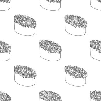 Seamless pattern with sushi for decorative print, wrapping paper, menu, wallpaper and fabric vector
