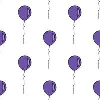 Holiday seamless pattern with flying balloon doodle for decorative print, wrapping paper, greeting cards, wallpaper and fabric vector