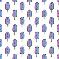 Seamless pattern with ice cream doodle for decorative print, wrapping paper, greeting cards, wallpaper and fabric vector