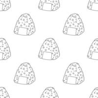 Seamless pattern with onigiri for decorative print, wrapping paper, menu, wallpaper and fabric vector