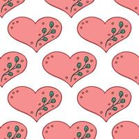 Seamless pattern with hand drawn heart doodle for decorative print, wrapping paper, greeting cards and fabric vector