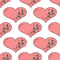 Seamless pattern with hand drawn heart doodle for decorative print, wrapping paper, greeting cards and fabric vector