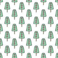 Seamless pattern with ice cream doodle for decorative print, wrapping paper, greeting cards, wallpaper and fabric vector