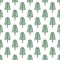 Seamless pattern with ice cream doodle for decorative print, wrapping paper, greeting cards, wallpaper and fabric vector