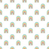 Seamless pattern with rainbow doodle for decorative print, wrapping paper, greeting cards, wallpaper and fabric vector