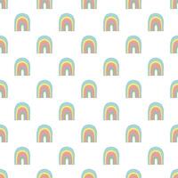 Seamless pattern with rainbow doodle for decorative print, wrapping paper, greeting cards, wallpaper and fabric vector