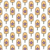 Seamless pattern with ice cream doodle for decorative print, wrapping paper, greeting cards, wallpaper and fabric vector