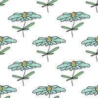 Summer seamless pattern with flowers doodle for decorative print, wrapping paper, greeting cards, wallpaper and fabric vector