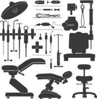 Silhouette medical equipment black color only vector