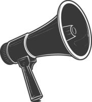 Silhouette Megaphone announcement black color only vector