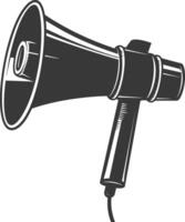 Silhouette Megaphone announcement black color only vector