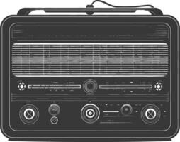 silueta antiguo radio negro color solamente lleno vector