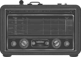 silueta antiguo radio negro color solamente lleno vector