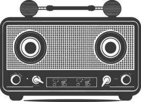 Silhouette old radio black color only full vector