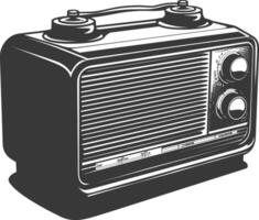 silueta antiguo radio negro color solamente lleno vector