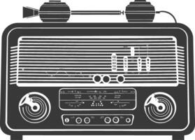 silueta antiguo radio negro color solamente lleno vector