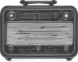 Silhouette old radio black color only full vector