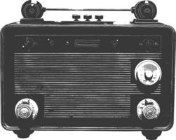 Silhouette old radio black color only full vector