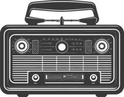 silueta antiguo radio negro color solamente lleno vector