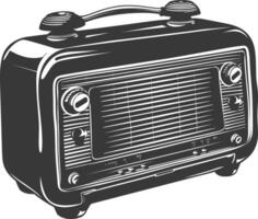 silueta antiguo radio negro color solamente lleno vector