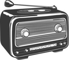 silueta antiguo radio negro color solamente lleno vector