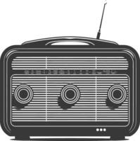 Silhouette old radio black color only full vector