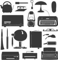 Silhouette office equipment black color only vector