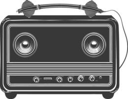 silueta antiguo radio negro color solamente lleno vector