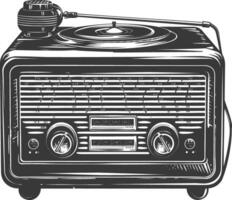 silueta antiguo radio negro color solamente lleno vector