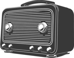 silueta antiguo radio negro color solamente lleno vector