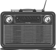 Silhouette old radio black color only full vector