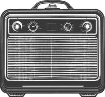 Silhouette old radio black color only full vector