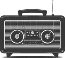 silueta antiguo radio negro color solamente lleno vector