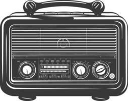 silueta antiguo radio negro color solamente lleno vector