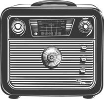 silueta antiguo radio negro color solamente lleno vector