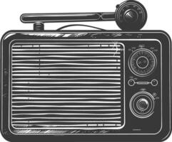 Silhouette old radio black color only full vector