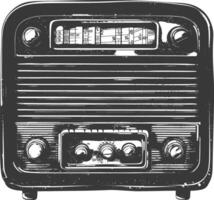 Silhouette old radio black color only full vector