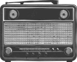 Silhouette old radio black color only full vector