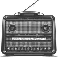 Silhouette old radio black color only full vector