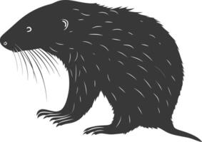 Silhouette mole animal black color only full body vector